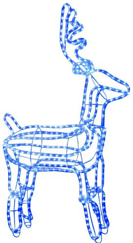 Best Season 3D-LED-Rope-Light-Silhouette Rentier, stehend 432 blaue LED, circa 105 x 60 cm, outdoor 802-28