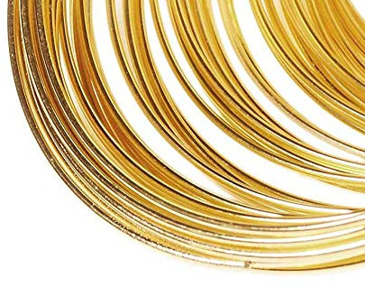 Memory Wire, Spiraldraht für Armband in goldfarben 100 Windungen von Vintageparts DIY Schmuck Memory Draht Schmuckdraht Spiraldraht Metalldraht