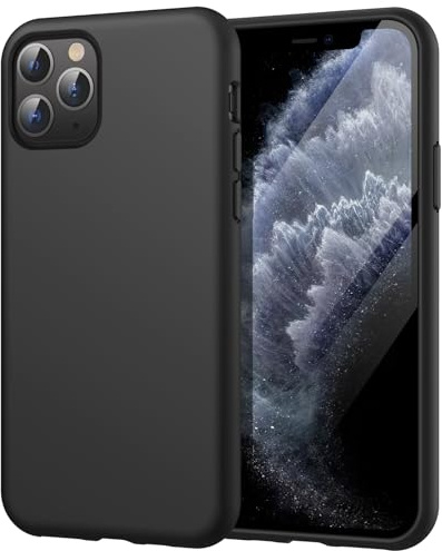 JETech Silikon Hülle für iPhone 11 Pro Max, Schwarz | Seidig Weiches Gefühl, Stoßschutz, Kratzfest, Mikrofaser-Innenfutter
