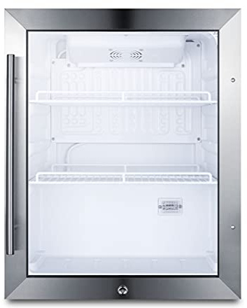 Summit Appliance SCR314L Compact Beverage Center; 2.1 cu.ft; Automatic Defrost; Interior LED Light; Adjustable Thermostat; Sealed Back Front Lock