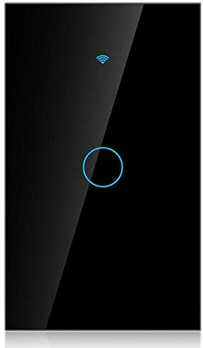 Switch, Remote Switch with Highly Sensitive Touch Keys, Suitable for 1-Way AC(Black)