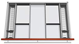 Blum Orga-Besteckeinsatz Facheinteilungs-Set KB 800-899mm, NL 450mm, grau