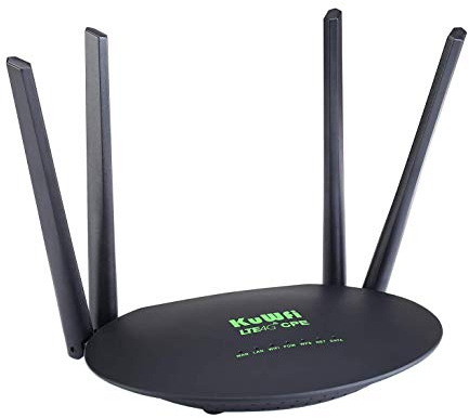 KuWFi 4G LTE Router, WLAN Router, Mobiler WLAN Router, 4G Router SIM Karte, LTE Router Outdoor, 150 Mbit/s LTE-Download, LTE Modem mit SIM Karte Slot, 300Mbps Wireless Connect bis zu 32 Geräte