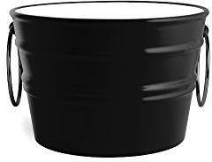 Lavandino Lavabo Appoggio/Sospeso Horganica Tondo Bacile Midi Nero Profondo Lucido in Ceramica 38xH24 cm (Con portasciugamani)