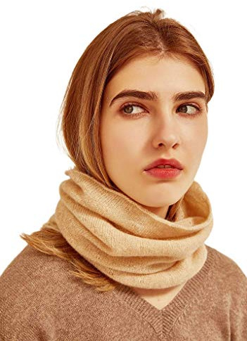 Prettystern Damen 100% Kaschmir Loop Schal leicht Cashmere Halswärmer Schlauchschal für Herbst Winter