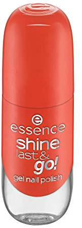 essence shine last & go! gel nail polish, Gellack, Nagellack, Nr. 78 Orange Skies, orange, gelig, glänzend, ohne Aceton, vegan, Mikroplastik Partikel frei (8ml)