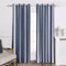 DriftAway Chris Vertical Striped Pattern Linen Blend Lined Thermal Insulated Blackout and Room Darkening Grommet Linen Curtains for Farmhouse Printed 2 Panels 52 Inch by 84 Inch Ivory Dark Blue