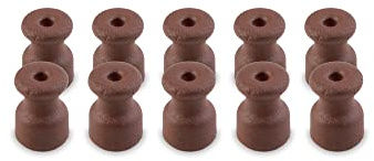 Amarcords - Abrazadera de cable con tornillos y tacos. 10 aisladores de porcelana de colores antiguos para instalaciones de cable trenzado de pared de color CORTEN