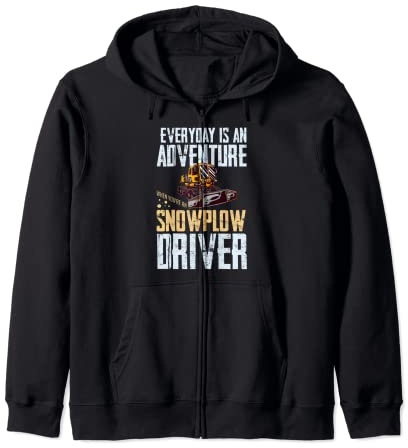 Snow Plow Tractor Machine Truck Shovel Driver Snowplough Zip Hoodie