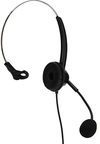 Goshyda Telephone Headset, 2.5mm Plug Soft Ear Cushions Flexible Headband ABS Material Call/Speaker Volume Adjustment Function Headphones for Home, Office, Call Center