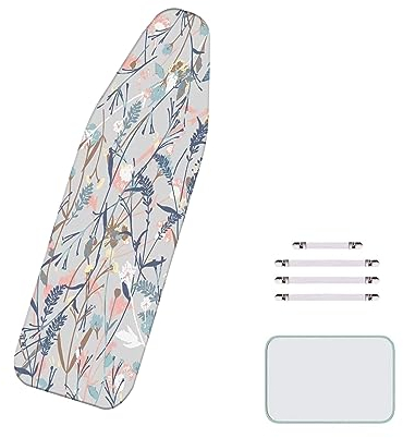 60 x 160 cm XXL Baumwolle bedruckter Bügeltischbezug universeller großer Bügeltischbezug mit gepolstertem Nadelloch-Baumwollkissen und elastischen Befestigungen