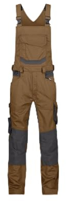 DASSY® Tronix - Peto de trabajo elástico con bolsillos en las rodillas, talla 54, color marrón y gris antracita