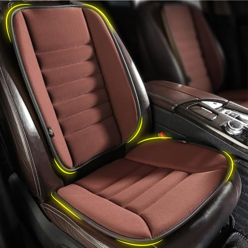 kingphenix Cojín para asiento de coche con almohada de apoyo para la espalda, espuma viscoelástica, color marrón | Cojín de espuma viscoelástica para conducción prolongada, camión, silla de oficina, coxis y soporte de espalda baja