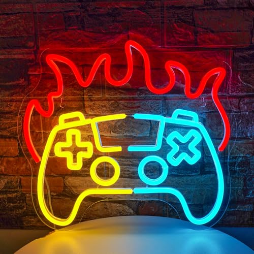 SIGNSHIP Panneau de jeu néon LED à intensité variable alimenté par USB avec interrupteur, panneau de jeu coloré pour décoration murale, panneau lumineux au néon pour salle de jeux