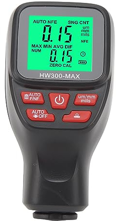 Lackdickenmessgerät, Hochpräzises Digitales 6-FilmMessgerät für Metall 0-2000 um Meter Auto e Schwarz (BLACK)