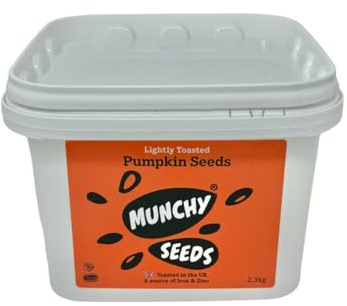 MUNCHY SEEDS Lightly Toasted Pumpkin Seeds 2.3KG Nutty, Crunchy Seeds for Snacking, Topping Salads, Cereal, Baked Goods, Source of Protein, Fiber, Essential Nutrients Gluten-Free, Convenient Shaker