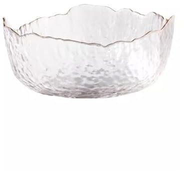 Saladier Bol en Verre Transparent de Luxe léger, Forme irrégulière, Bol à légumes et Fruits ménagers, Bol à Salade, Grand Bol à Fruits de Restaurant Bol à Salade Extra Large