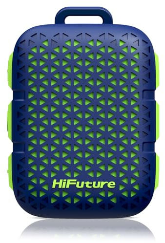 HiFuture Pocket S Bluetooth Speaker | 5.4 Wireless Speaker - IPX7 Waterproof Speaker with Type-C Charging | Portable Speaker with Built in Magnetic Clip - 5W Output with 8 Hours Playtime (Blue)