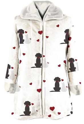 Daunex Vestaglia Donna disegno cagnolini Best Friends in morbido pile taglia M