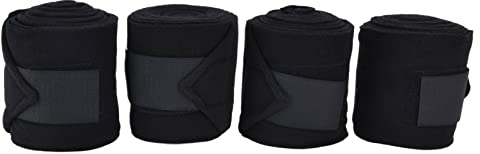 Gsycle 4 vendajes de pierna de caballo, autoadhesivos, transpirables, versátiles para patas de caballo, para protección de patas de vacas, caballos (negro)