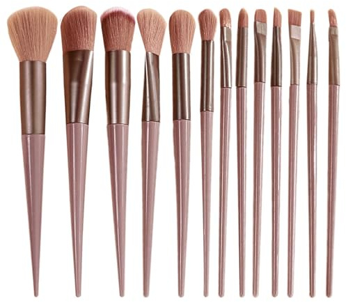 Makeupborstset professionellt, sminkborstset – sminkborstset 13 x mjukt syntetiskt hår sminkborste kit | Foundation rouge ögonskugga sminkborste set mode mångsidig ansiktsborste set för kvinnor