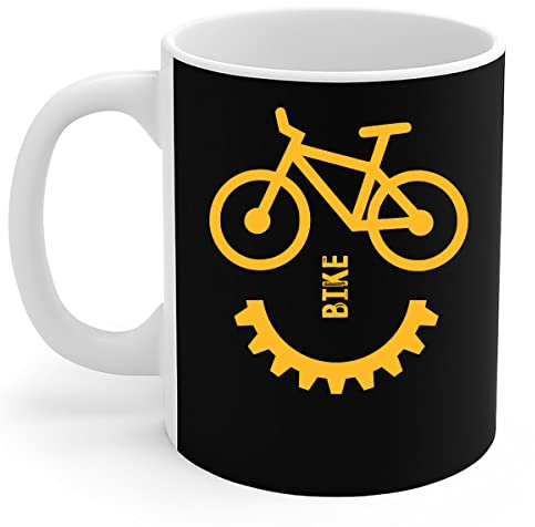 Radsport-Liebhaber - Cooles Fahrrad-Lächeln-Gesicht Radsport-Radfahrer Keramik Tasse Einzigartig Becher Keramik Retro Tasse Geschenk-Idee Für Vatertag Geburtstagsgeschenk 330 Ml