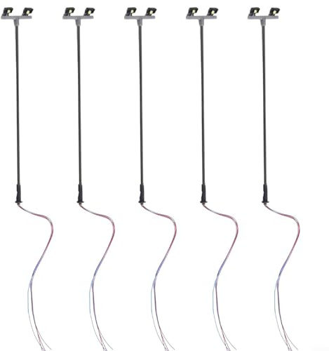 Verbessern Sie Ihr Modelleisenbahn-Layout mit diesem 5er-Pack Doppel-LED-Flutlichter für OO-Landschaften