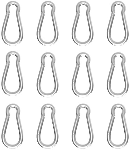 High-PQ 12PCS 5CM Silver Heavy-Duty Spring Snap Hook Carabiner Cilps