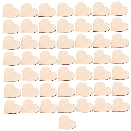 NUOBESTY 50pezzi Trucioli Di Legno Forma Di Cuore Di Decorazioni Fai Da Te in Legno Sicuro Accessori Per Artigianato in Per Ragazzo Ragazza Ragazza