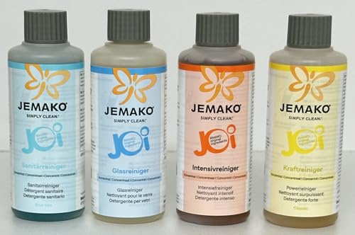 Jemako JOi SET MIX 4x80ml Kraftreiniger + Intensivreiniger + Glasreiniger + Sanitärreiniger