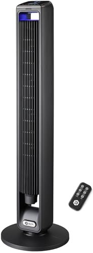 Balter Turmventilator mit Fernbedienung, Ventilator leise 106 cm, Standventilator mit Oszilation, mobiler Luftkühler, 3 Geschwindigkeiten, 3 Modi – Timer bis 15 Std
