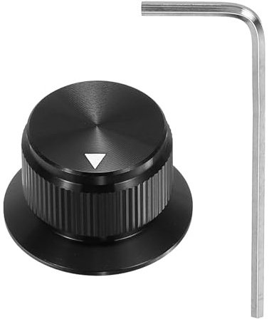 QUARKZMAN Potentiometer Drehknopf 6mm Aluminium Volume Tone Control Top Hat | Knob with L-Type Hexagonal Wrench for Guitar Instruments Audio Mixer Amplifier Black