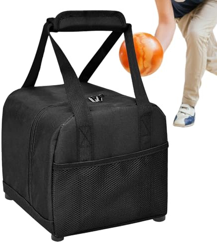 Borsa da bowling per una palla - Borsa per il trasporto di una palla, con tasche laterali e organizer per attrezzature portatile per chiavi da viaggio borsa per bottiglia d'acqua asciugamano