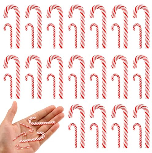 60 Stück Weihnachtszuckerstäbchen, Weihnachtsdekoration, Zuckerstäbchen, Weihnachtsbonbons, Weihnachtsschmuck, Weihnachtsbaum, Weihnachtsdekoration für den Baum Girlande