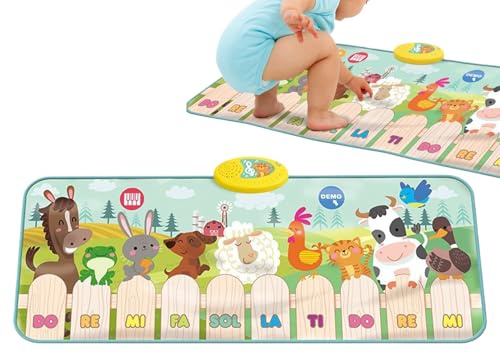 Klaviermatte Für Den Boden | Bildungsspielzeug mit 9 Tiergeräuschen,Musikmatte Für Kleinkinder,Für Kinder Ab Einem Jahr Entwicklung Sensorisches Spiel Spielzeit Kinderzimmer -Fitness