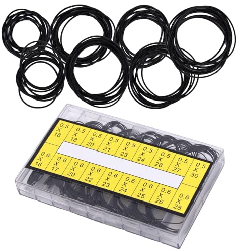 200 St O-Ringspackningssats för Klocka, 18 Storlekar 0,5/0,6 mm (16–30 mm) Specifikationer Gummipackningar Klockans Baksida Tätningsringar för Baksida För reparation och Utbyte av Klockor
