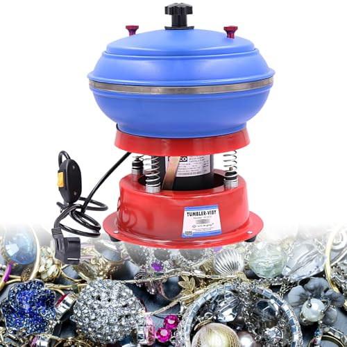 Lucidatrice vibrante per metallo, pietre preziose, gioielli, capacità 3,5 l, design da 20,3 cm per rettifica e lucidatura esterni di pezzi
