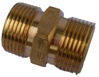 JoyousMall Conector adaptador macho de latón M22 a 15 mm para salida de manguera de lavado a presión, compatible con múltiples marcas, acabado dorado, paso de dientes de 1,5 mm, diámetro exterior de