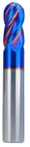 Fresa de extremo bola 4 flauta HRC65, cortador carburo tungsteno, herramienta fresado CNC, R0.5, 6mm, 8mm, 10-20MM, for acero metálico, 1 ud(R4x16xD8x100L)