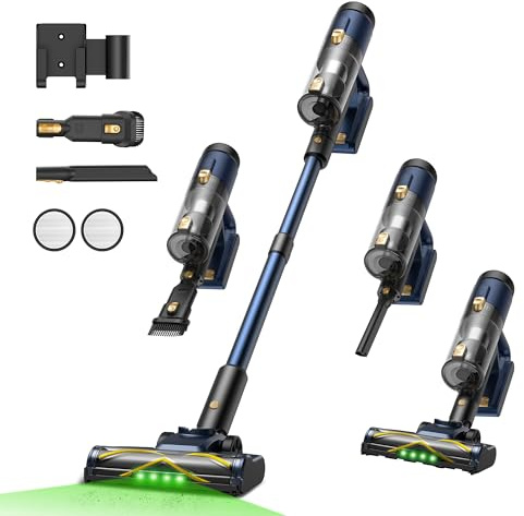 Vexilar Cordless Vacuum Cleaner V12, 50Kpa Powerful Suction,50Min Runtime | Handheld Vacuum Cleaner Cordless with GreenEye Tech,180°Flat Clean & Anti-Tangle Brush,Detachable Battery,5-Stage Filtration