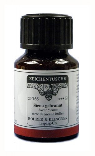 Rohrer + Klingner Zeichentusche - 763 Siena gebrannt, 50 ml