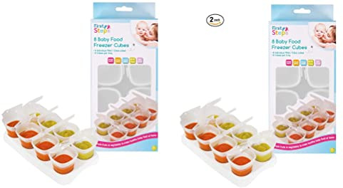 Baby Freezer Cube Trays. 2 x Trays 16 x 70ml Pots BPA Free, Free Shipping