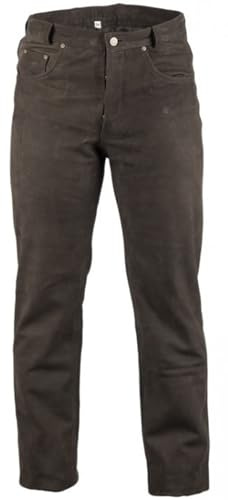 MDM Nubuk Lederhose in braun, Reiterlederhose, Lederjeans (32)