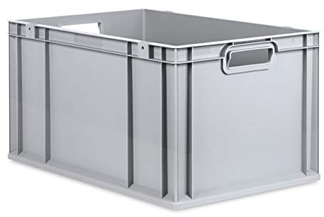 aidB Eurobox NextGen Grip, 600x400x320 mm, Griffe offen, robuste Plastikbox aus Kunststoff mit ergonomischen Griffen, stapelbare Kunststoffkiste, ideal für die Industrie, 1St.