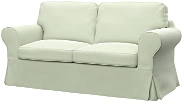 Soferia Sofabezug Kompatibel Mit EKTORP 2er-Sofa Sofaüberzug Sofaüberwurf Sofaschoner Cover Kratzfest Hydrophobie Allergenfrei Elegance Ecru