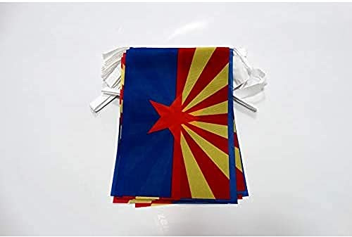 AZ FLAG - Guirlande Drapeau Arizona - 6 Mètres Avec 20 Fanions Etat Américain - Usa - Etats-Unis De 21x14 cm - Petits Drapeaux 100% Polyester - 60g