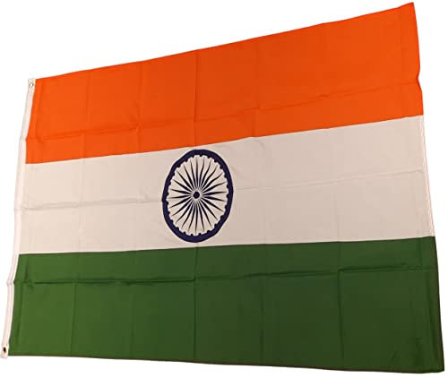 NWFlags India Flag 3ft x 2ft 75d Premium Polyester Suitable For Flagpoles | Strong Polyester 3x2 foot material Indian flag with Eyelets