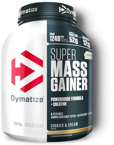 Dymatize Super Mass Gainer Cookies & Cream 2943g - Weight-Gainer Pulver + Kohlenhydrate, BCAAs und Casein
