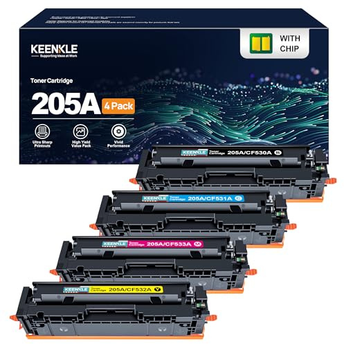205A CF530A Tonerkartusche, kompatibel mit HP CF530A CF531A CF532A CF533A für HP Color LaserJet Pro MFP M180n M180nw M180fw M181n M181fw, M154a M154nw (Schwarz, Cyan, Magenta, Gelb, 4er-Pack)