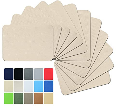 Guokuai Premium Quality Fabric Repair Patches Iron-on Patches for Clothing Inside & Outside Strongest Glue Cotton 3 by 4-1/4 (7.5 cm x 10.5 cm)… (12PCS-Off White)